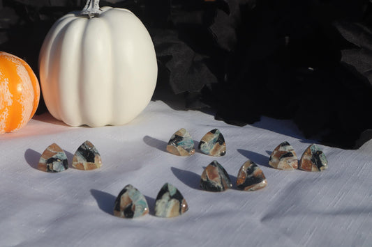 Faux autumn stone and marble checkered studs, Resin lightweight handmade beautiful stud earrings, polymer clay, Nickel free  findings.fall
